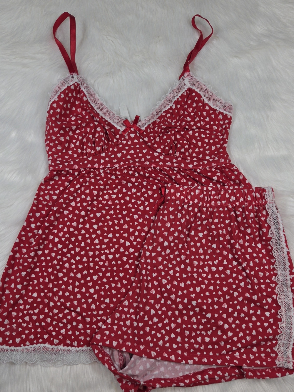🆕️ Laura Ashley Red Heart Cami Pajama Set